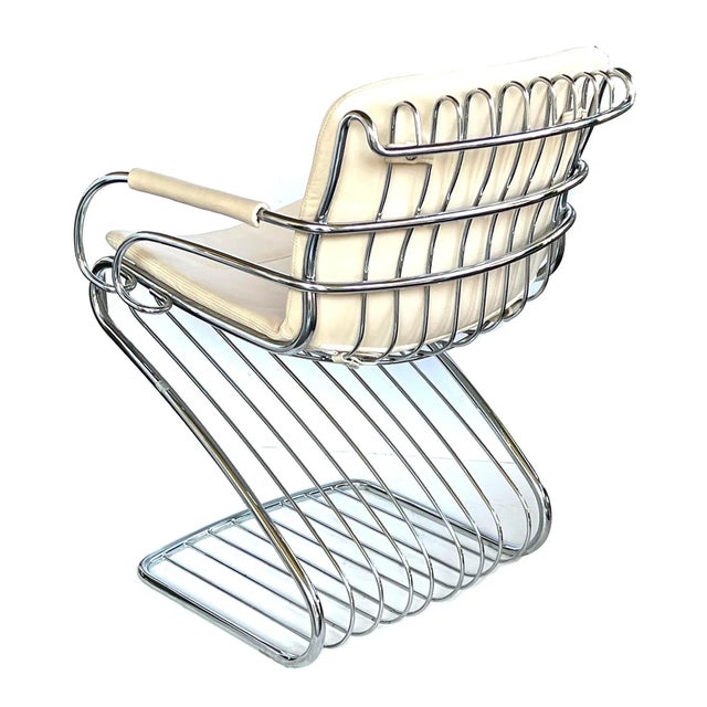 1970s 1970s Set of Four Gastone Rinaldi for Rima Tubular Chrome Cantilever Arm Chairs For Sale - Image 5 of 8