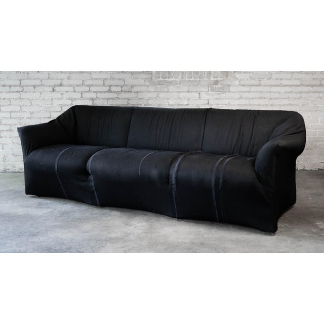 Vintage 'Tentazione' three-seater sofa designed by Mario Bellini for Cassina, circa 1970s. Avant-garde, monolithic frame...