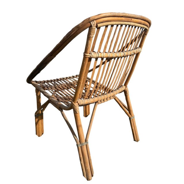 Vintage French Rattan Armchairs, 1960s, Set of 3 For Sale - Image 10 of 12