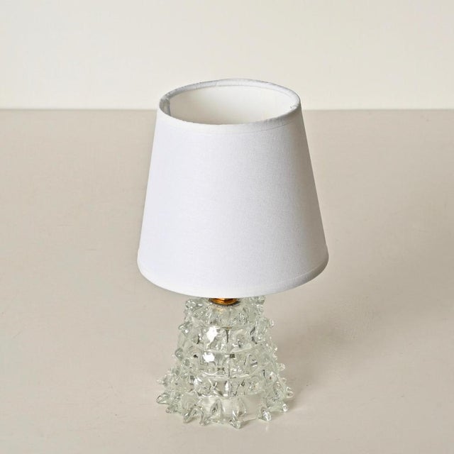 Murano Rostrato Glass and Brass Table Lamps by Barovier, Italy, 1940s, Set of 2 For Sale - Image 12 of 18