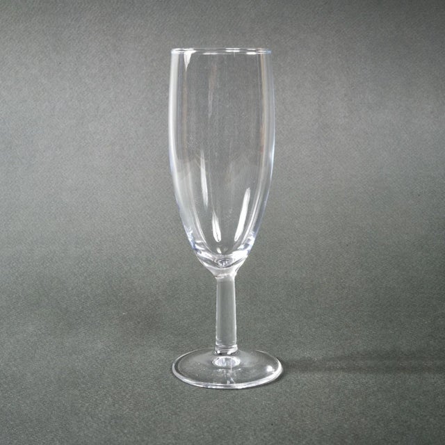 Mid-Century Modern Crystal Champagne Flutes from Baccarat, Set of 5 For Sale - Image 3 of 6