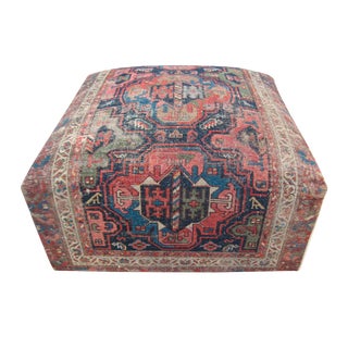 Antique Rug Ottoman For Sale