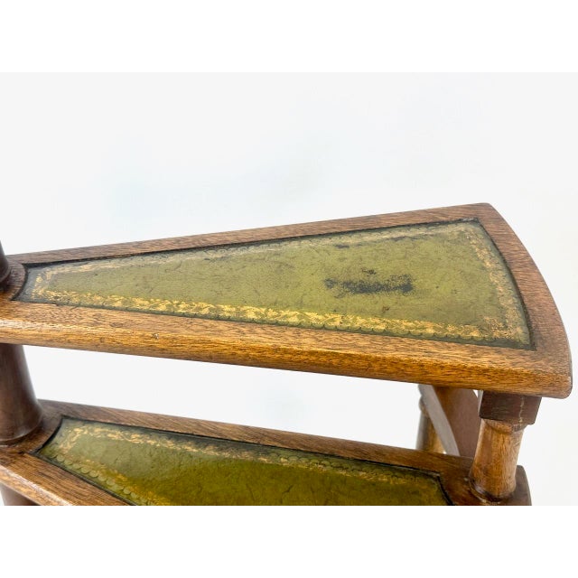 Victorian Mahogany and Leather Library Staircase, 19th Century For Sale - Image 16 of 18