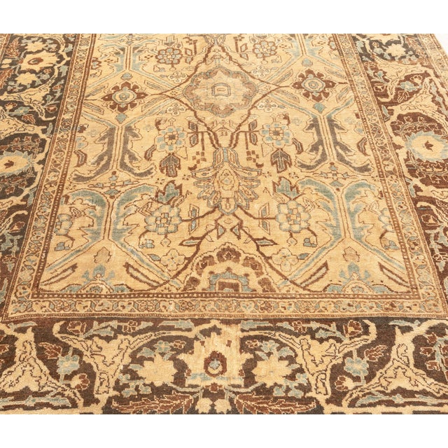 Authentic Persian Bidjar Botanic Handmade Wool Rug For Sale - Image 4 of 9