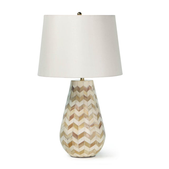 Bone Regina Andrew Cassia Chevron Table Lamp in Natural For Sale - Image 7 of 7