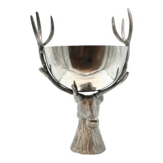 Culinary Concepts London Stag Head 'Cerfs' Large Champagne Bottle Cooler Display For Sale