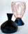 Art Deco 1930s Set of Art Deco Pink & Black Crystal Decanter & (6) Glasses. Czechoslovakia; Circa 1930 - Set of 7 For Sale - Image 3 of 8