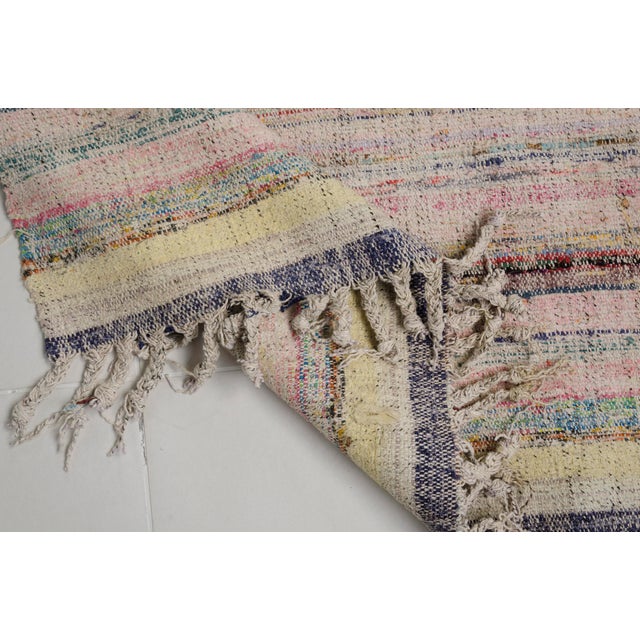Nautral Vintage Colourful Stripe Kilim For Sale - Image 9 of 9
