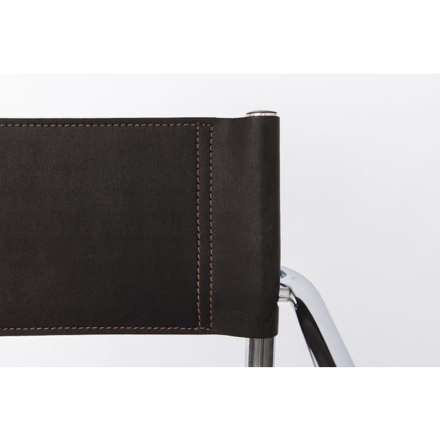 Vintage Cantilever Bar Stool with Chrome Frame and Black Faux Leather, 1990s For Sale - Image 9 of 10