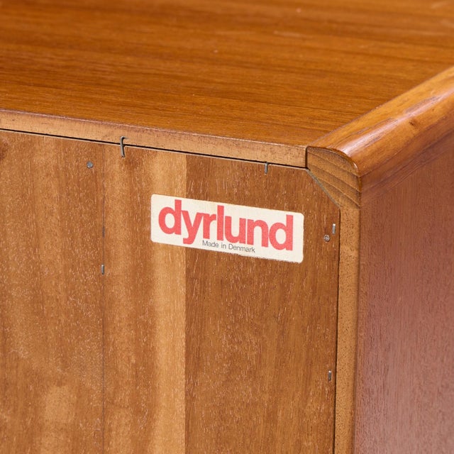 Dyrlund Mid Century Danish Teak Tambour Door Lowboy Dresser For Sale - Image 11 of 11