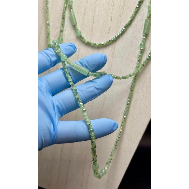 Jade 1930s Green Jadeite Art Déco Style Opera Length Necklaces, Two For Sale - Image 8 of 9