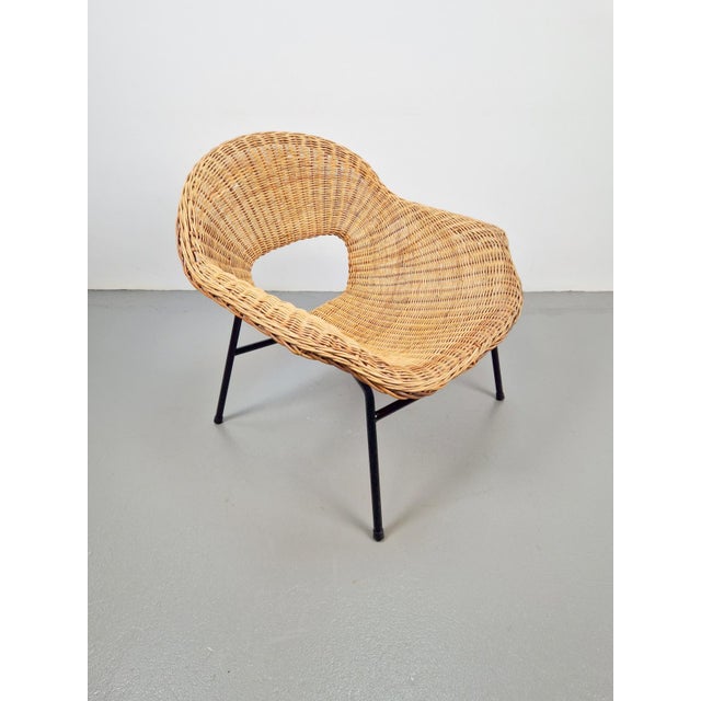 Vintage Rattan Lounge Chair with Tube Frame by Dirk van Sliedregt for Gebroeders Jonkers, 1960s For Sale - Image 14 of 14