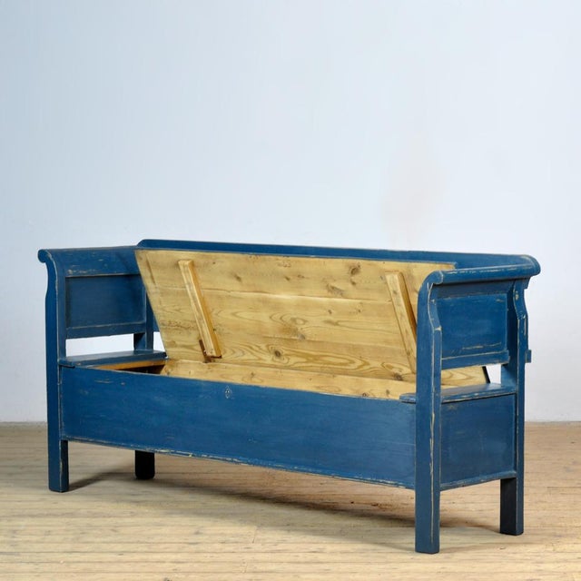 Antique Pine Drop-Top Bench, 1900s For Sale - Image 4 of 12