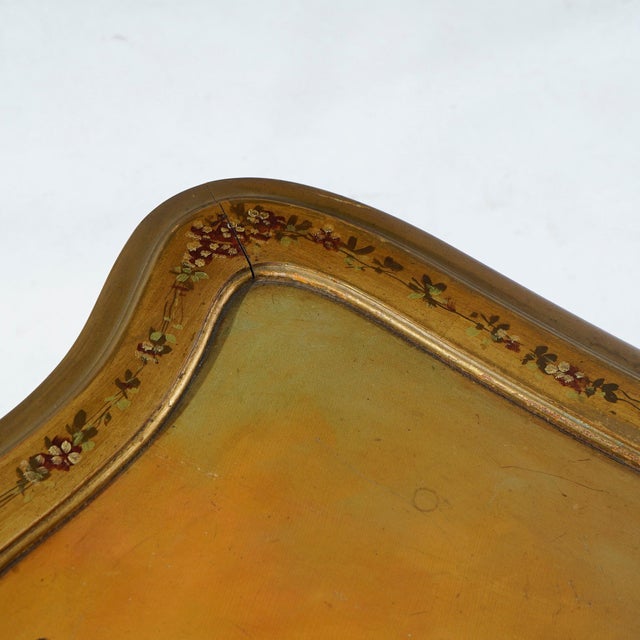 French Antique French Vernis Martin Decorated Giltwood Table 19th Century For Sale - Image 3 of 11