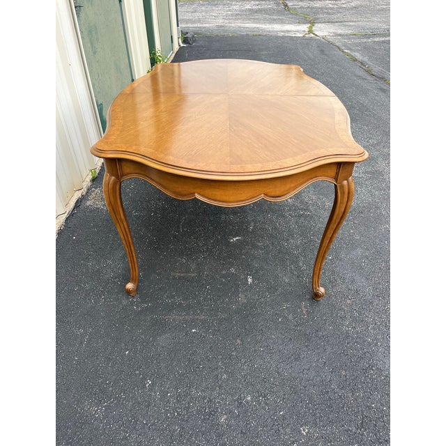 French Country Fruitwood Extension Dining Table- Attr. To Century Furniture For Sale - Image 12 of 12