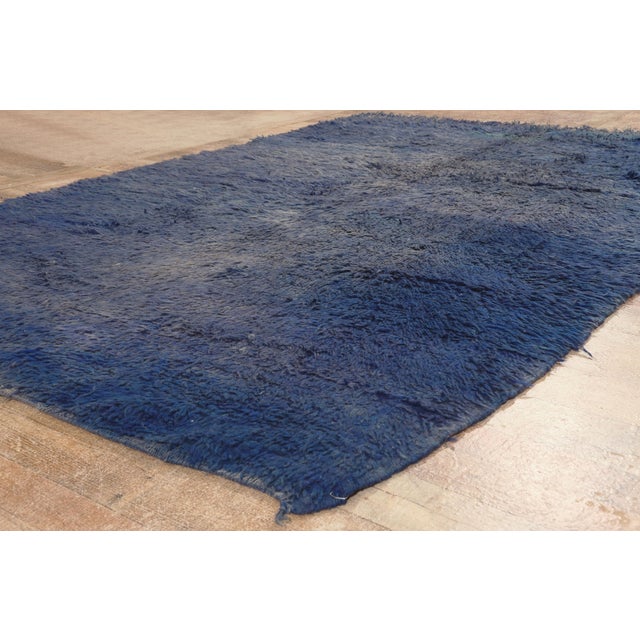 Blue Vintage Beni Mrirt Moroccan Rug, 05'11 X 08'04 For Sale - Image 8 of 10