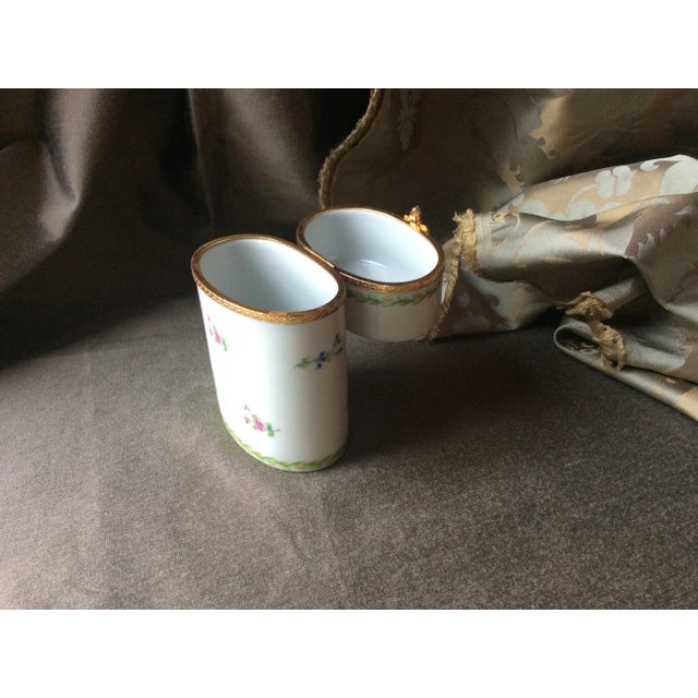 Limoges Porcelain Cigarette Box With Roses & Blue Cornflowers For Sale - Image 6 of 10