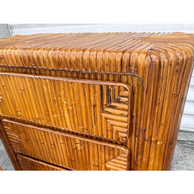 1970s 1970's Waterfall Rattan Tall 5 Drawer Chest Manner of Gabriela Crespi For Sale - Image 5 of 13
