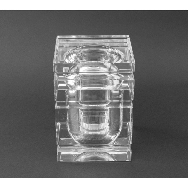Mid-Century Modern 1960s Italian Lucite Alessandro Albrizzi Lucite Ice Bucket For Sale - Image 3 of 8