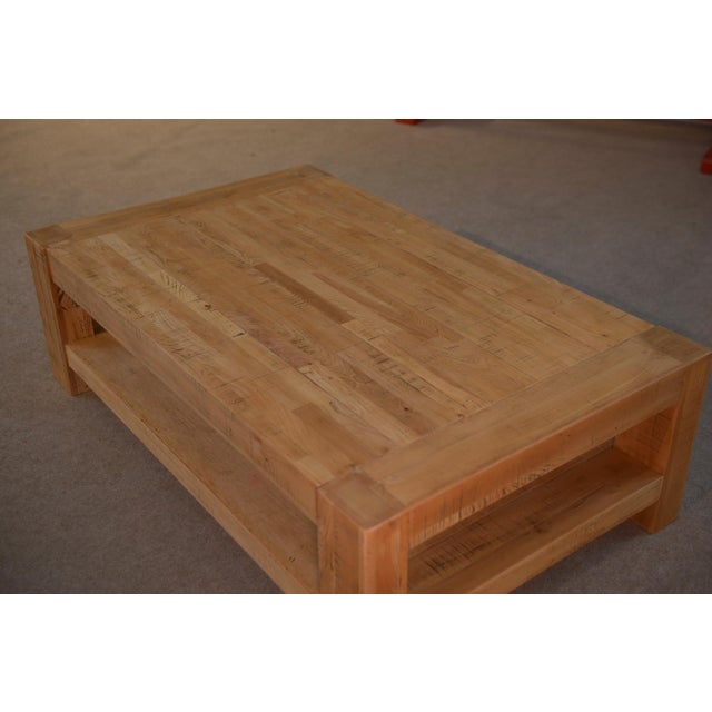 Brown Coffee Table in Oak and Oak Veneer, 1990s For Sale - Image 8 of 9