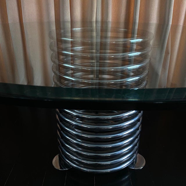 1970s Italian Modernist Round Chrome Dining Table For Sale In Los Angeles - Image 6 of 13