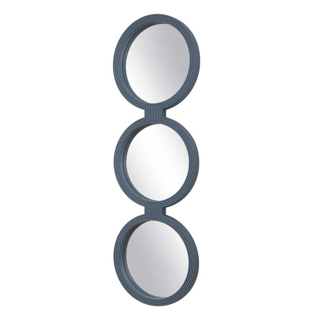 Kenneth Ludwig Chicago Going In Circles Blue Gray Mirror For Sale - Image 4 of 6