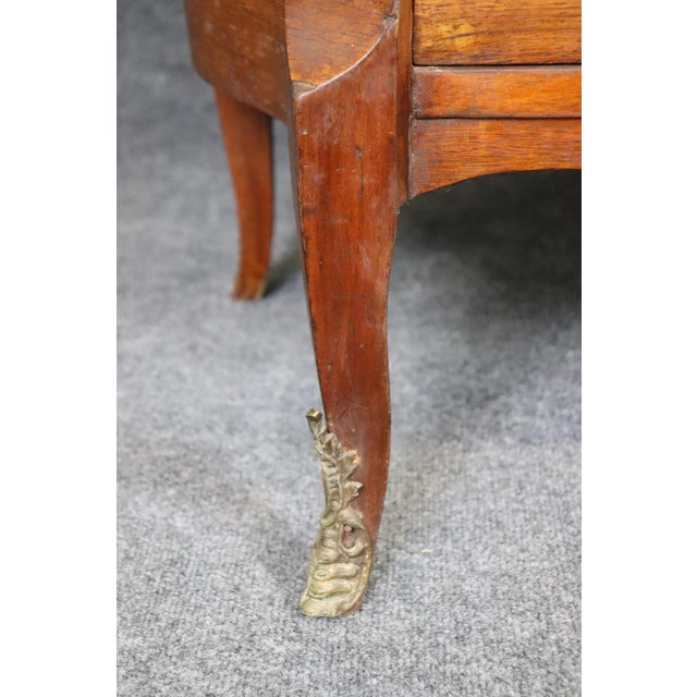 Wood Special Faux Paint Decorated Marble Top Inlaid French Louis XV Wide Dresser 1930 For Sale - Image 7 of 11