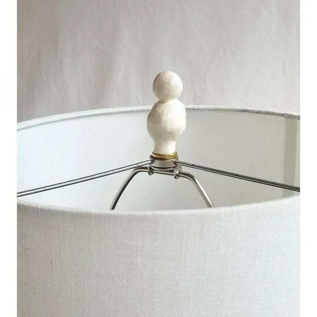 2020s Handmade Ceramic White Finials for Lamps - a Pair For Sale - Image 5 of 6