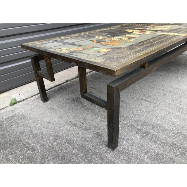 Mid 20th Century Philip and Kelvin LaVerne Chin Ying Bronze Coffee Table With Reverse Ordered and Misspelled Signature For Sale - Image 11 of 11