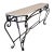 Monumental Spanish Revival Wrought Iron Console Table With Travertine Top For Sale