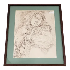 Vintage Pen and Ink Portrait of a Young Man