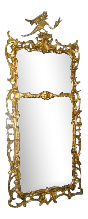 English Carved Gilt Mirror Ho Ho Bird 19th Century