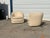 A beautiful pair of vintage Mid-Century Modern tub / barrelback club chairs believed to be by Thayer Coggin in the style...