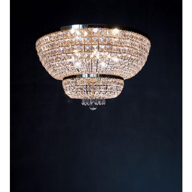 Palace 5 Lights Flush Mount in Polished Chrome and Crystal by Aggiolight For Sale - Image 4 of 6