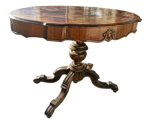 Wavy Top Table with Turned and Sculpted Foot, 1890s