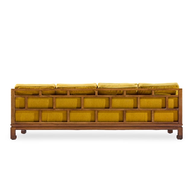 Michael Taylor for Baker Furniture Far East Collection Mid Century Walnut Sofa - Pair For Sale - Image 9 of 13