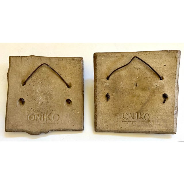 Pair of California Artists Ceramic Tiles For Sale - Image 4 of 4