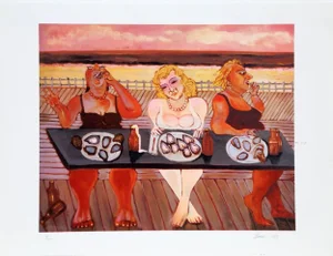Basso, "Three Ladies," Lithograph