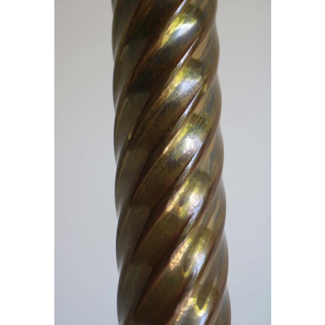 Mid-Century Italian Brass and Onyx Hall Tree Coat Rack with Twisted Column, 1950s For Sale - Image 4 of 13