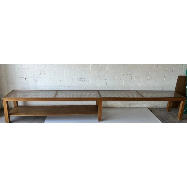 12 Feet long Cane Low Console Table For Sale - Image 4 of 12