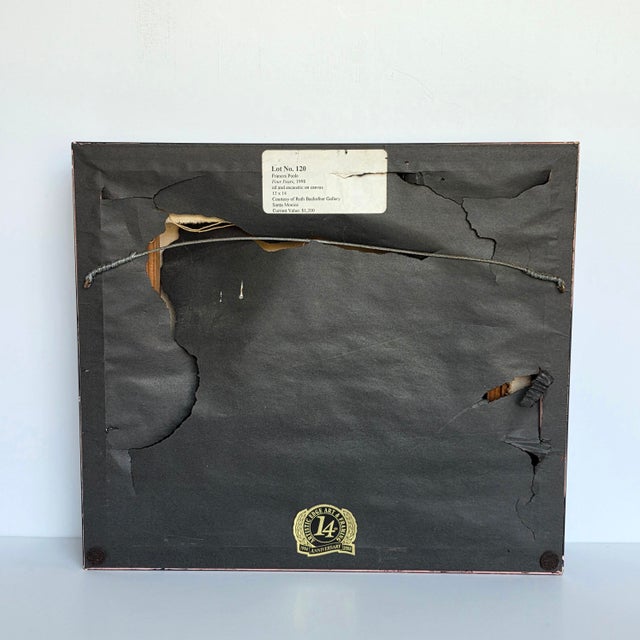 1990s Frances Poole Four Pears Oil and Encaustic Still Life Painting For Sale - Image 10 of 10