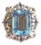 Bochic "Capri" Vintage Blue Topaz Ring Set In 18K Gold & Silver For Sale