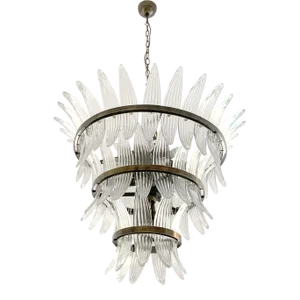Italian Contemporary Murano Glass Sputnik Palmette Chandelier