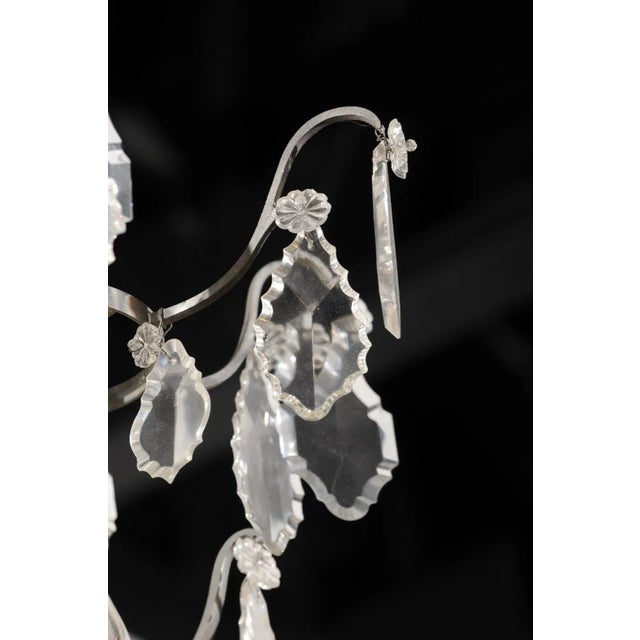 19th Century French Six-Light Crystal Chandelier with Silvered Iron Armature For Sale - Image 10 of 12