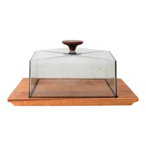 Mid-Century Danish Modern Teak and Acrylic Cheese Board