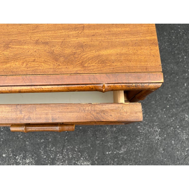 Mid-Century Modern 1970s American of Martinsville Faux Bamboo Writing Desk For Sale - Image 3 of 12