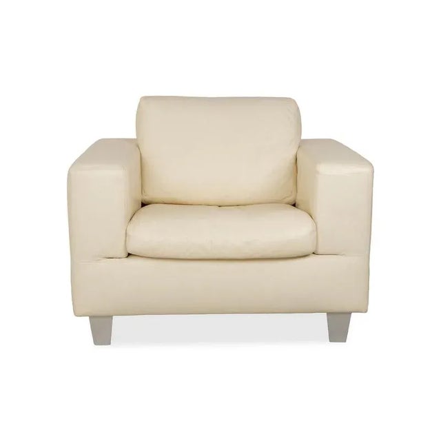 Cream Leather Chair in Cream White from Machalke For Sale - Image 8 of 12