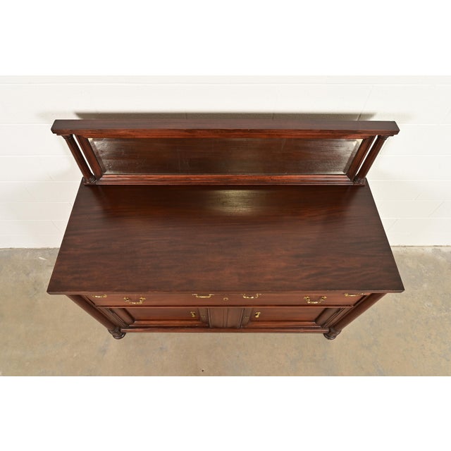 Antique American Empire Mahogany Sideboard With Mirrored Backsplash, Circa 1890s For Sale - Image 11 of 14