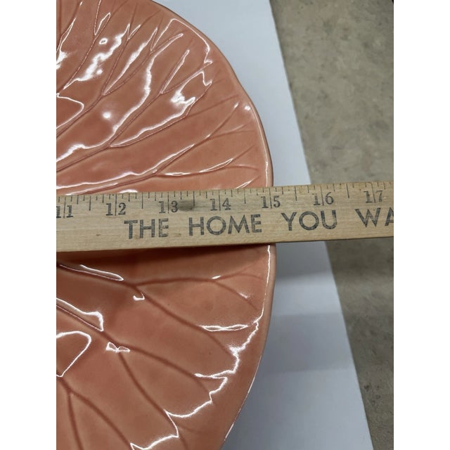 Mid-Century Modern Vintage 15” Metlox Peach Apricot Lotus Poppytrail Platter For Sale - Image 3 of 3