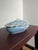 This listing is for a vintage, hand-painted lidded dish with Rococo-styling detailing in a cornflower blue color.
